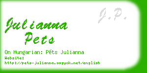 julianna pets business card